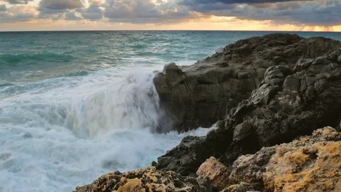 Wave splashing  Stock Footage 83741221