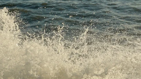 Wave spray in slow motion Stock Footage 88288000