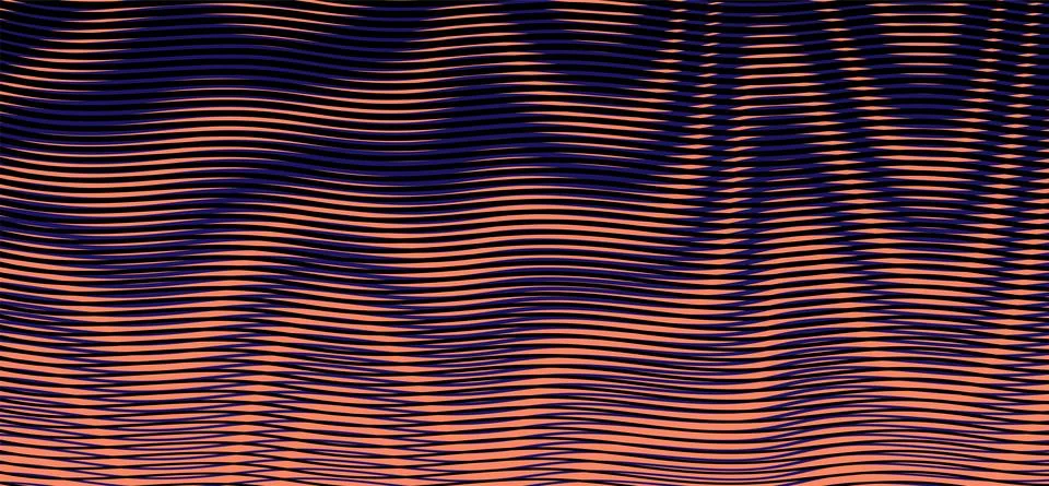 Wave striped abstract background with optical illusion effect. Stock Illustration