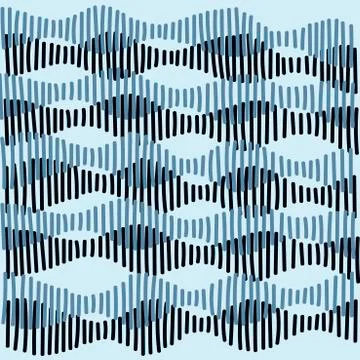 Wave, stripes, abstract background, hand drawn illustration. Poster, cover Stock Illustration