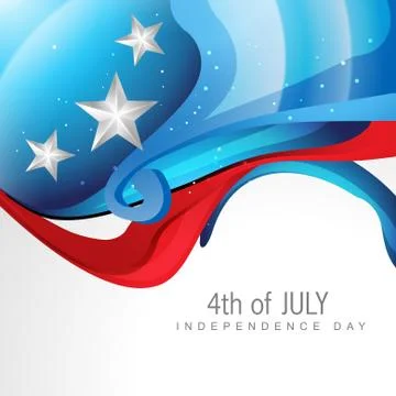 Wave style 4th of july Stock Illustration