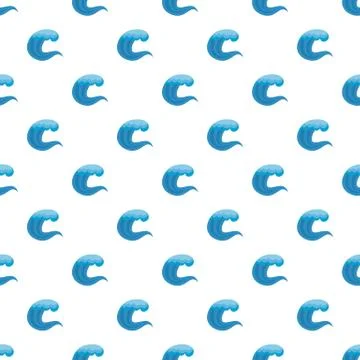 Wave summer pattern seamless Stock Illustration
