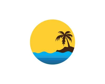 Wave sun seagull vector illustration Stock Illustration