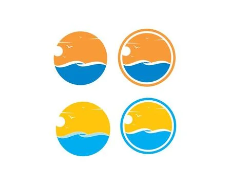 Wave sun seagull vector illustration wave sun seagull vector illustration ... Stock Photos