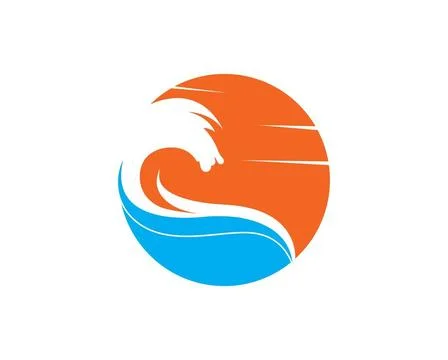 Wave sun seagull vector illustration wave sun seagull vector illustration ... Stock Photos