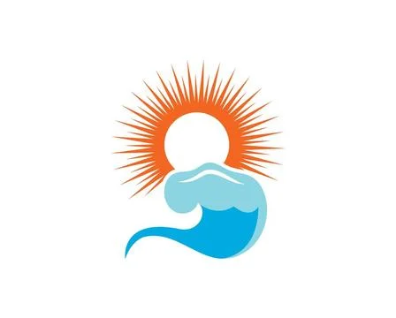 Wave sun seagull vector illustration wave sun seagull vector illustration ... Stock Photos
