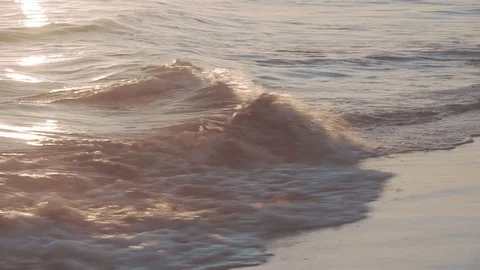 Wave in sunset. Close up Stock Footage 86533541