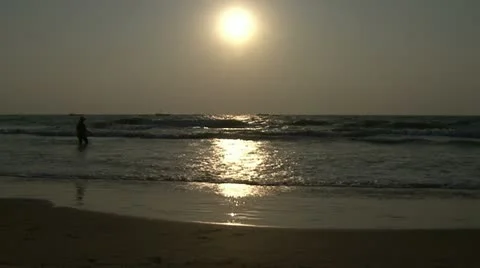 Wave sunset Stock Footage 20526449