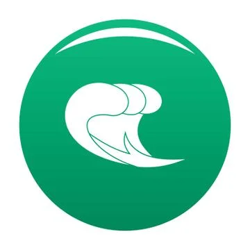 Wave surf icon vector green 스톡 일러스트