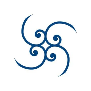 Wave swirl logo. Vector round aqua logotype symbol Stock Illustration