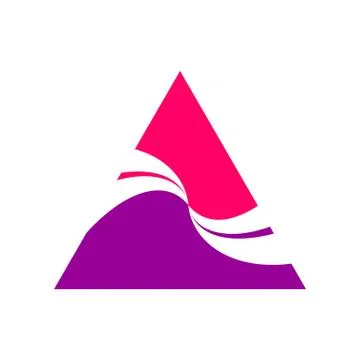 Wave Swoosh Connection Triangle Shape Symbol Logo Design 스톡 일러스트