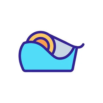 Wave tape holder icon vector outline illustration イラスト素材