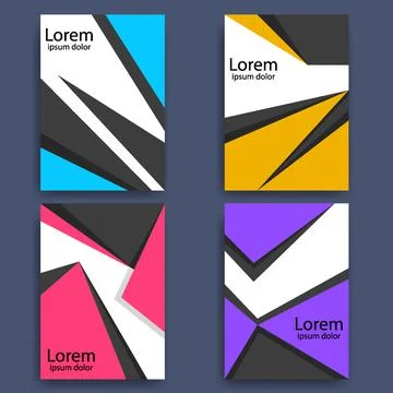 Wave texture cover pamphlet set イラスト素材