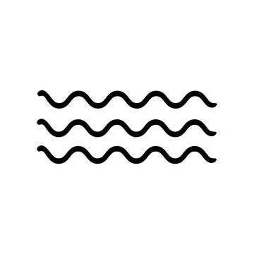 Wave thin line icon isolated on white background - Vector Stock Illustration