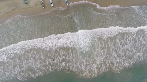 Wave top shot aerial Stock Footage 78952206