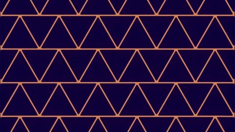 Wave transformation of orange triangular shapes. 3d rendering loop animation 4K Stock Footage 272438784