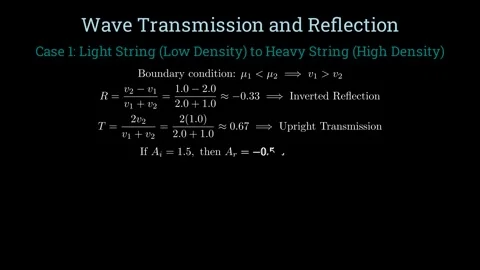 Wave transmission between heavy and light string Stock Footage 335764611