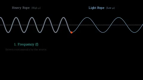 Wave Transmission from heavy to light rope 스톡 동영상 335764608