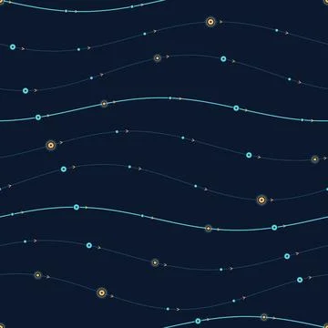 Wave Transmission Lines Seamless Vector Pattern Illustrazione stock