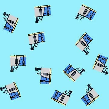 Wave transmission tidal power vector seamless pattern Stock Illustration