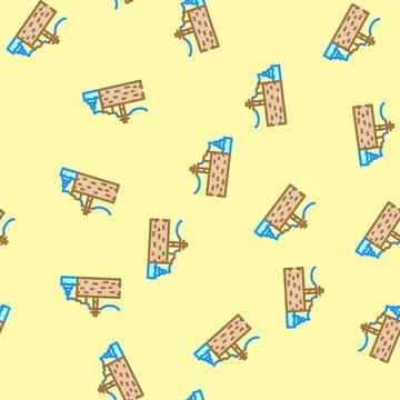 Wave transmission tidal power vector seamless pattern Stock Illustration