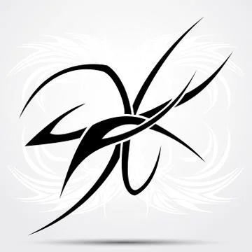 Wave tribal tattoo Illustrazione stock