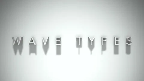 Wave Types 3D title animation with shadows on a white background Stock Footage 296720053