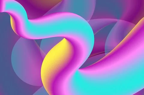 Wave Vector 3D Abstract Fluid Liquid Curve Futuristic Background. Multicolor Stock Illustration