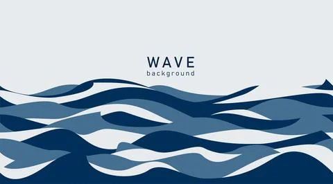 Wave vector background. Sea water abstract seamless pattern. Modern blue deep Illustrazione stock