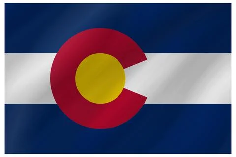 Wave Vector Flag of Colorado, USA, Isolated on White Background Stock Illustration