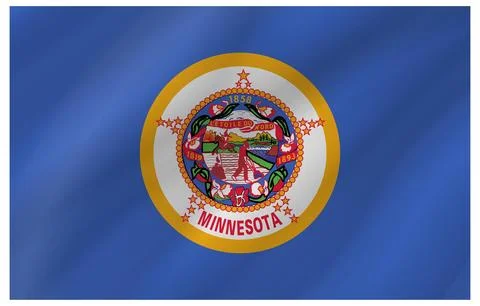 Wave Vector Flag of Minnesota, USA, Isolated on Transparent Background Stock-Illustration