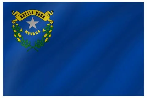 Wave Vector Flag of Nevada, USA, Isolated on White Background Stock Illustration