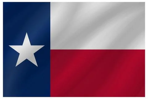Wave Vector Flag of Texas, USA, Isolated on White Background Stock Illustration