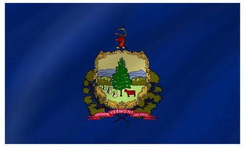 Wave Vector Flag of Vermont, USA, Isolated on White Background Stock Illustration