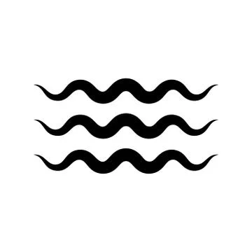 Wave vector icon on white background. Flat design. Stock Illustration
