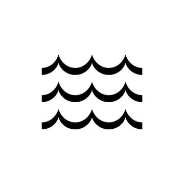 Wave vector icon on white background. Flat design. Stock Illustration
