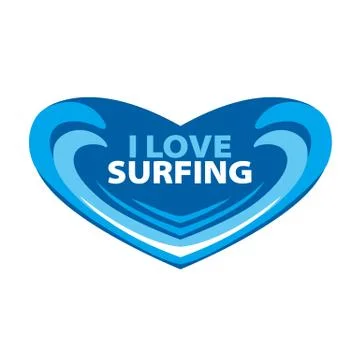 Wave vector logo in the shape of heart Illustrazione stock