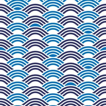 Wave vector seamless patterns Stock Illustration