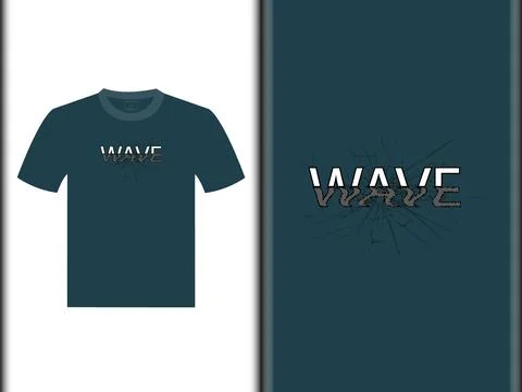 Wave Vector T Shirt Design Stock Illustration