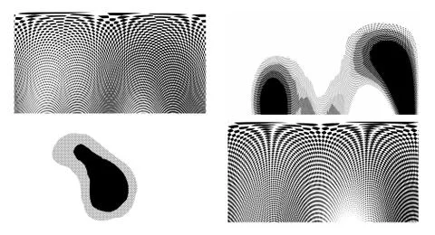 Wave vintage gradient set. Dots Background. Grunge Pattern. Pop-art Fade Over Stock Illustration