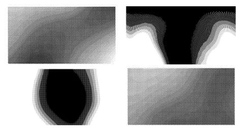 Wave vintage gradient set. Dots Background. Grunge Pattern. Pop-art Fade Over Stock Illustration