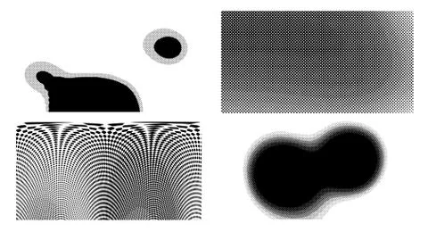 Wave vintage gradient set. Dots Background. Grunge Pattern. Pop-art Fade Over Illustrazione stock