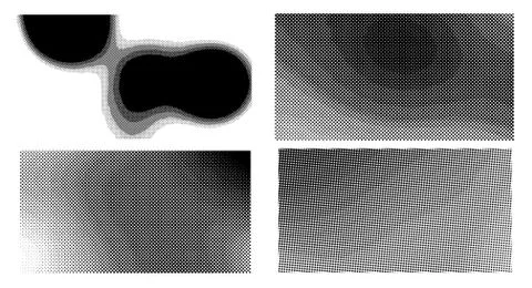 Wave vintage gradient set. Dots Background. Grunge Pattern. Pop-art Fade Over Stock Illustration