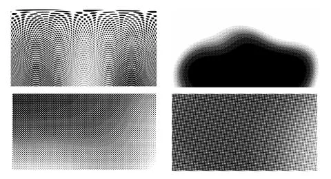 Wave vintage gradient set. Dots Background. Grunge Pattern. Pop-art Fade Over Stock Illustration