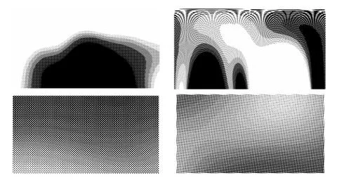 Wave vintage gradient set. Dots Background. Grunge Pattern. Pop-art Fade Over Illustrazione stock