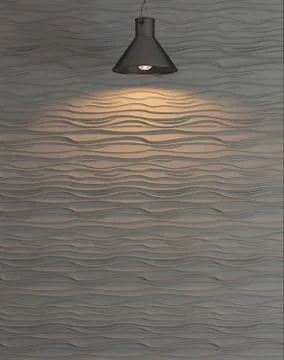Wave wall decoration rendering under the spot light rendering Stock Illustration