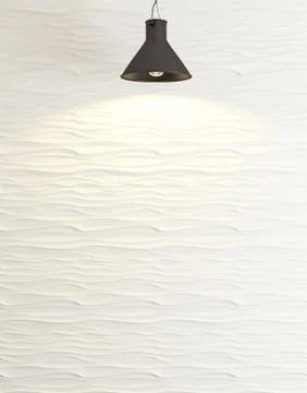 Wave wall decoration rendering under the spot light rendering Stock Illustration