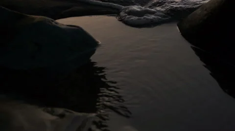 Wave Washes Over Rocks Stock Footage 46667624