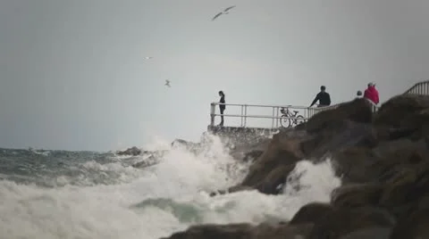 Wave Watcher in Florida 库存影片 21283255