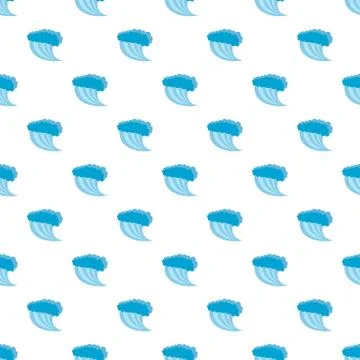 Wave water blue pattern seamless Stock Illustration